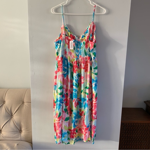 Floral Midi Dress Tropical Spaghetti Straps Sleeveless Old Navy XL Petite - Picture 4 of 6